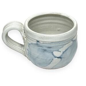 Thorpe Studio Art Pottery Mug Blue & Off‎ White Signed